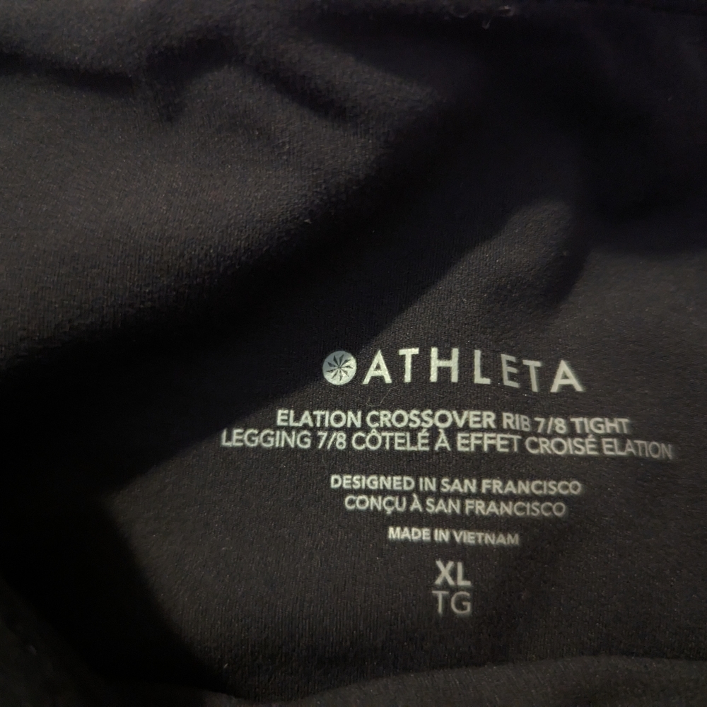 *New Without Tag!* Athleta Elation Crossover Ribbed 7/8 Tight in Black - Size XL - Picture 6 of 9